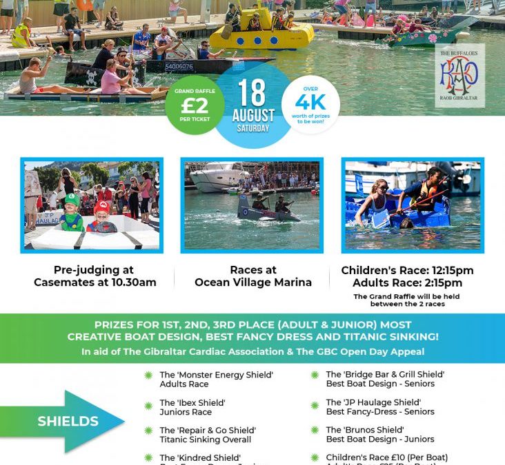 RAOB CHARITY CARDBOARD BOAT RACE AT OCEAN VILLAGE MARINA